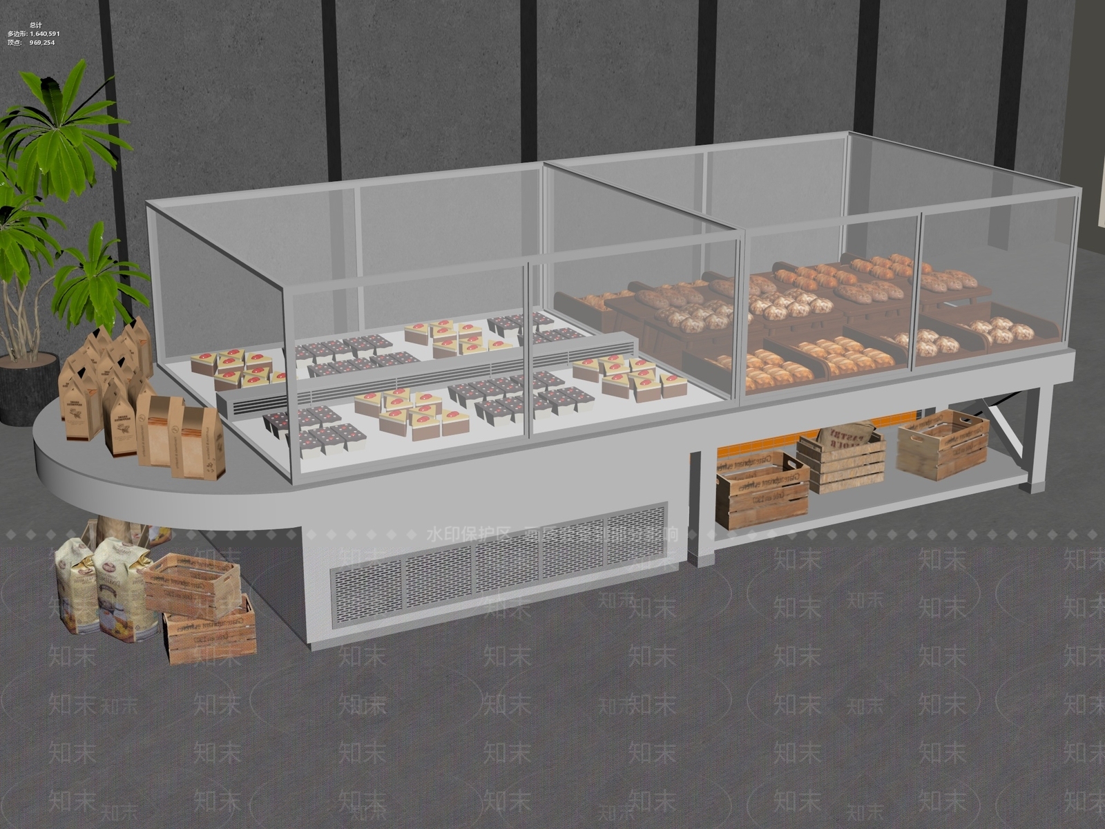 工业风面包店3D模型下载【ID:1234984875】