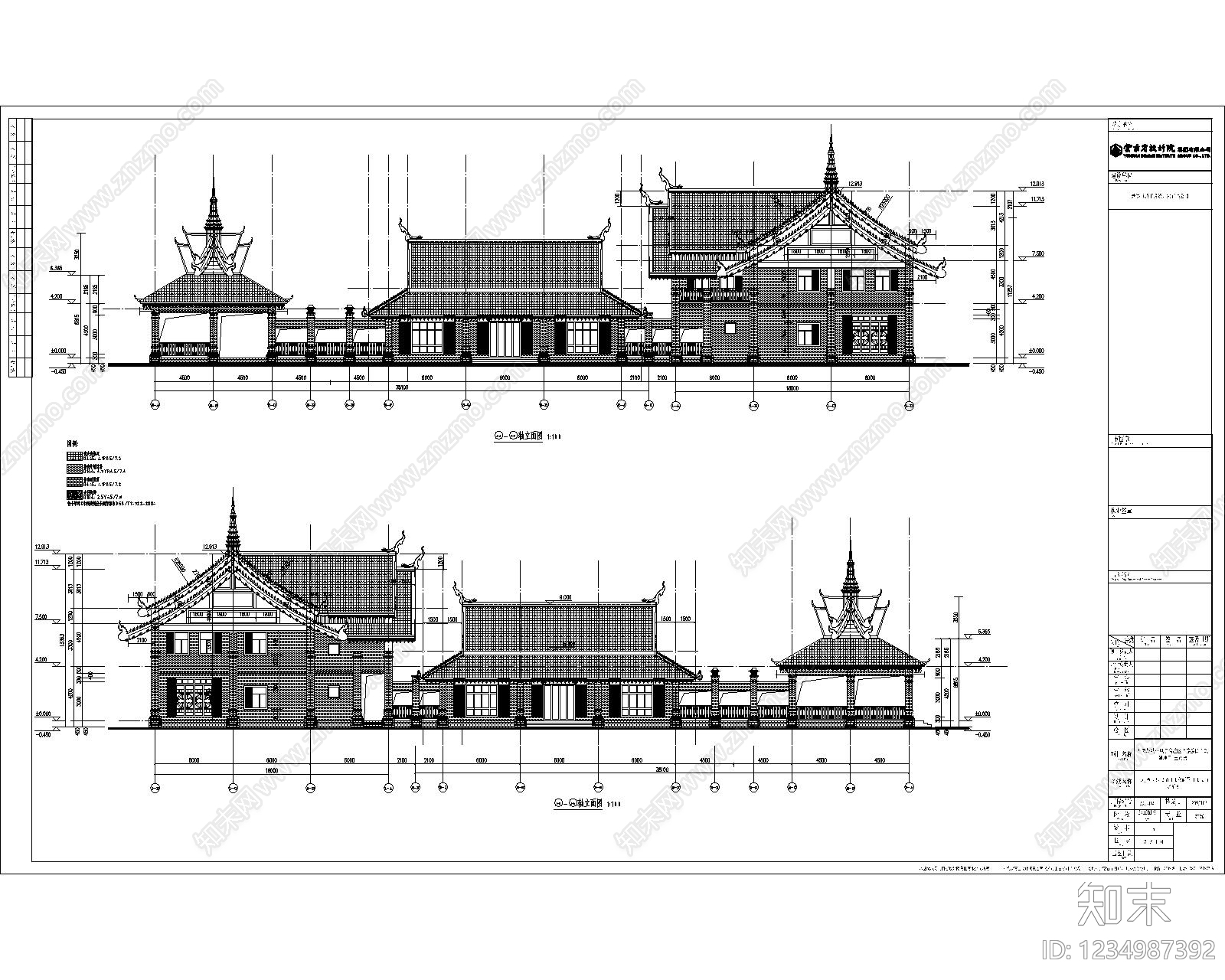 商业街cad施工图下载【ID:1234987392】