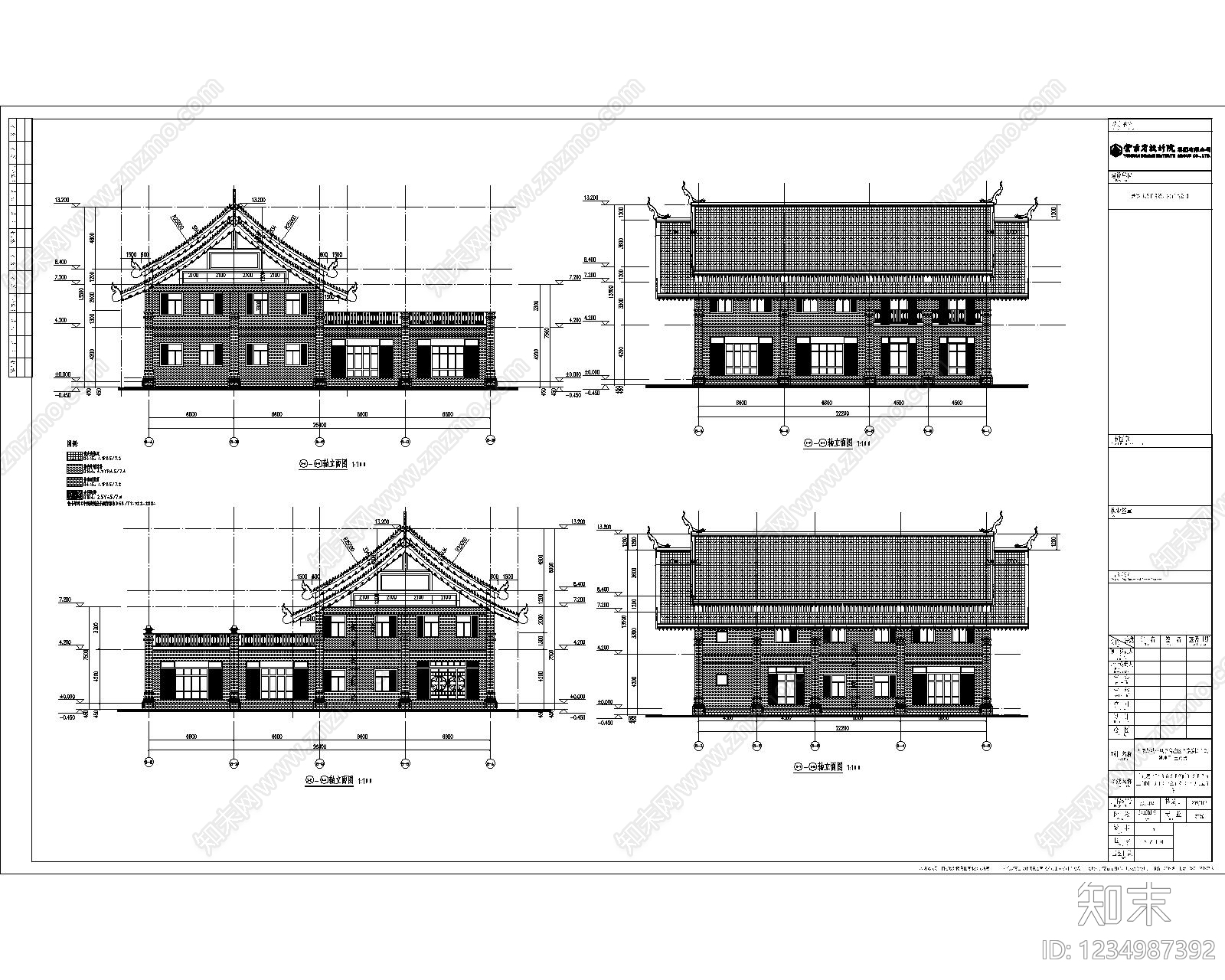 商业街cad施工图下载【ID:1234987392】