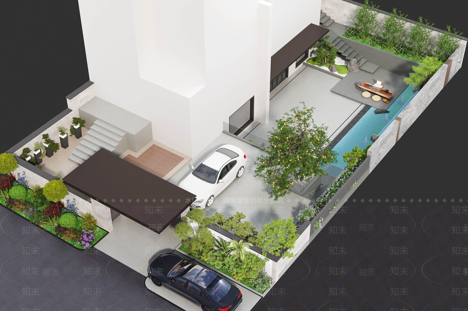 新中式景观庭院3D模型下载【ID:1234989640】
