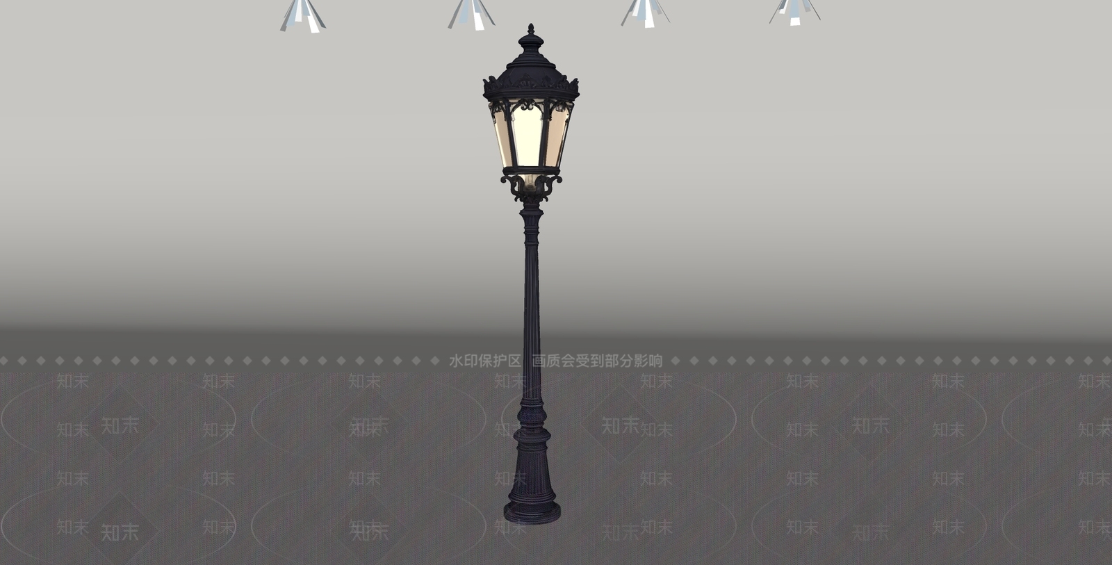 欧式户外落地灯SU模型下载【ID:1234988035】