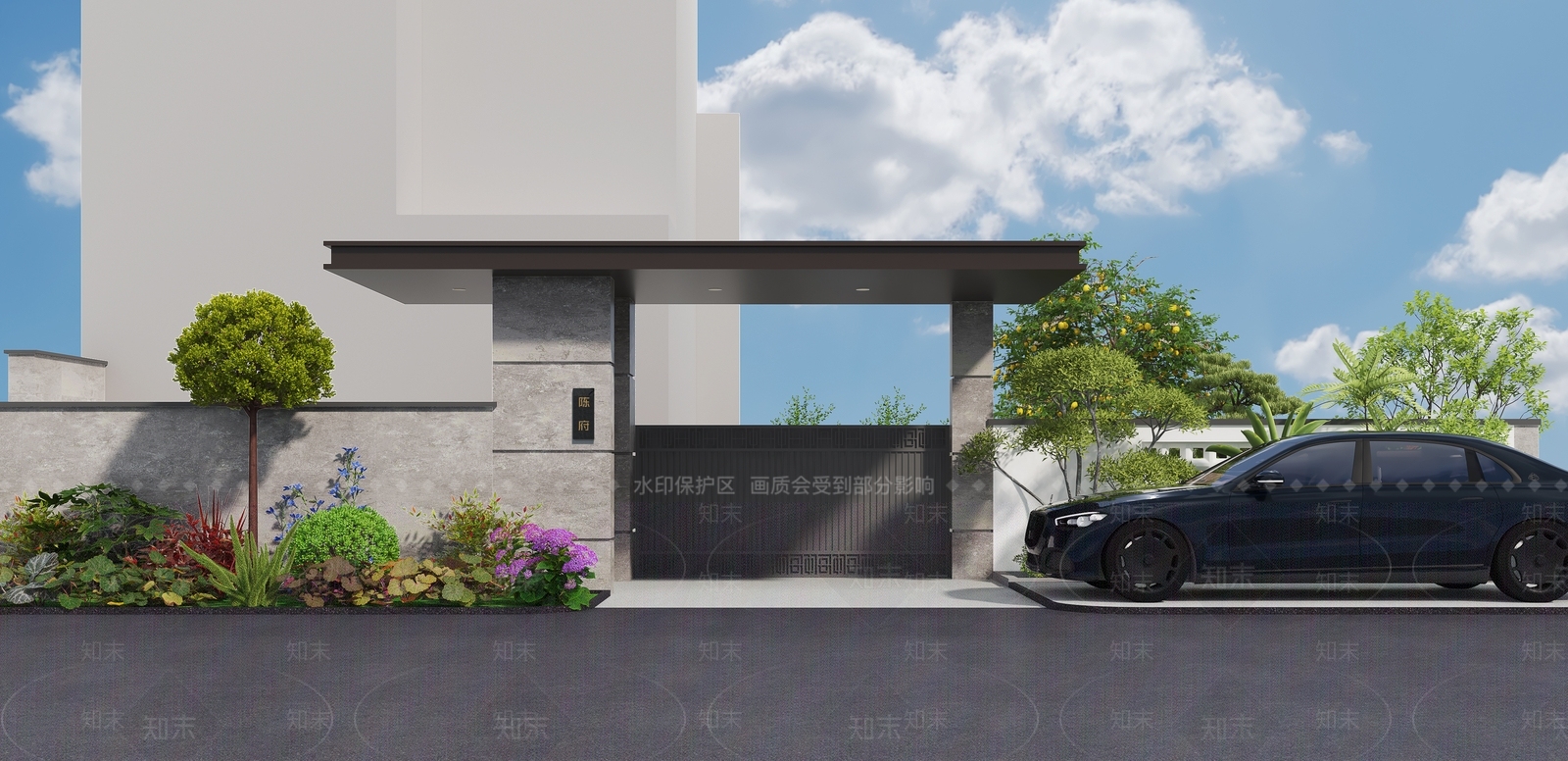 新中式景观庭院3D模型下载【ID:1234989640】