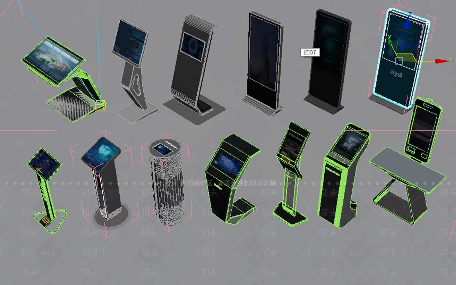 现代简约商展器材3D模型下载【ID:1234990125】