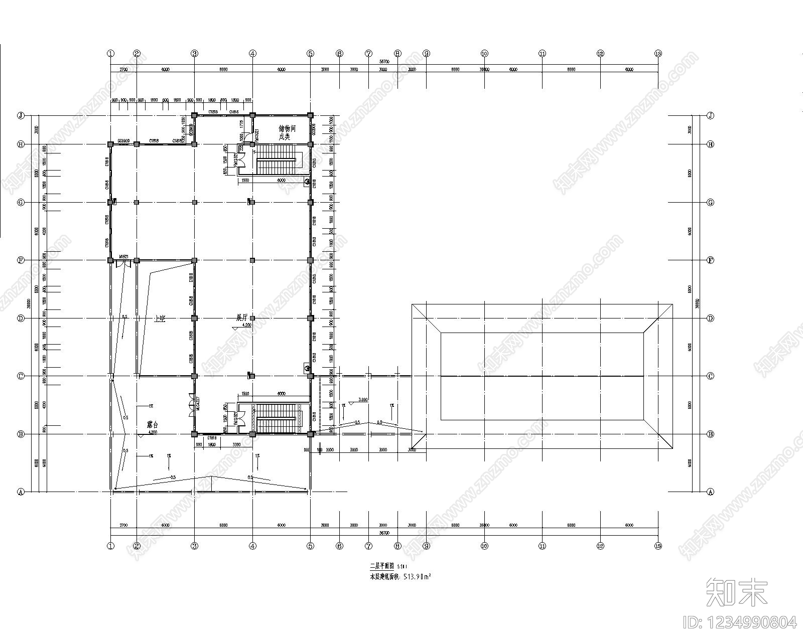 宗教建筑cad施工图下载【ID:1234990804】