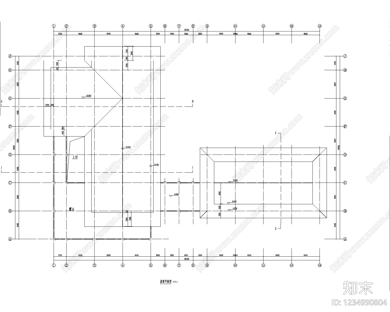 宗教建筑cad施工图下载【ID:1234990804】