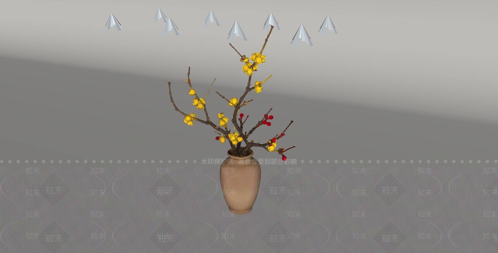 新中式花艺SU模型下载【ID:1234991136】