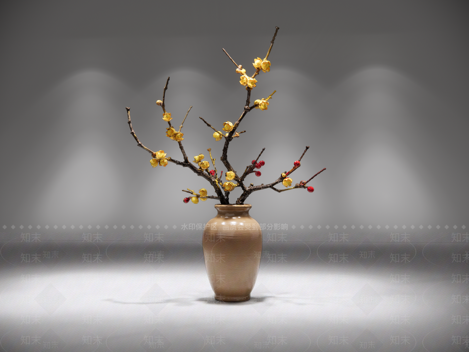 新中式花艺SU模型下载【ID:1234991136】