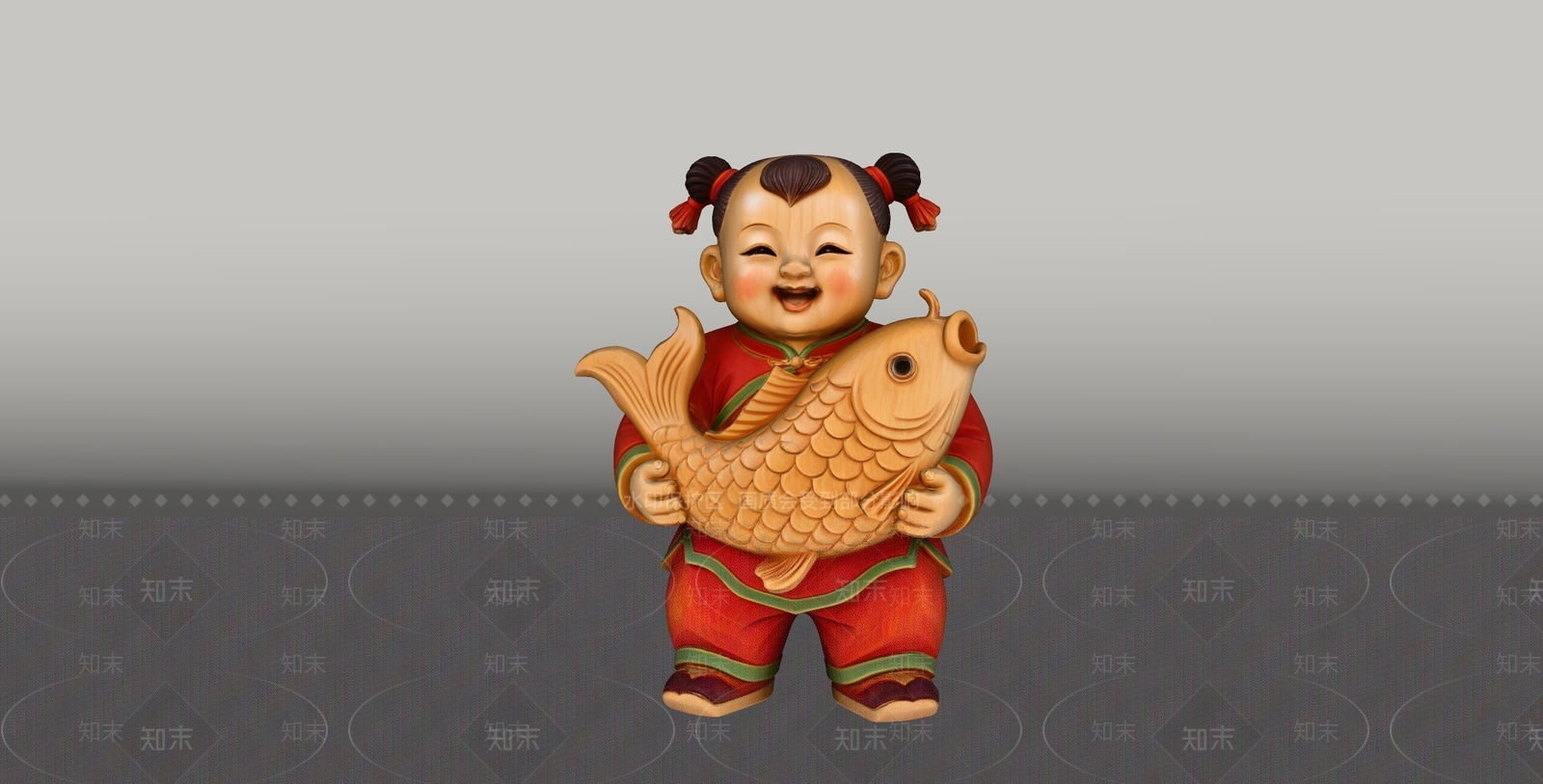 中式雕塑摆件SU模型下载【ID:1234991507】