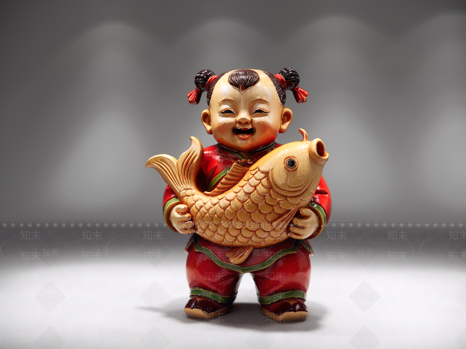 中式雕塑摆件SU模型下载【ID:1234991507】