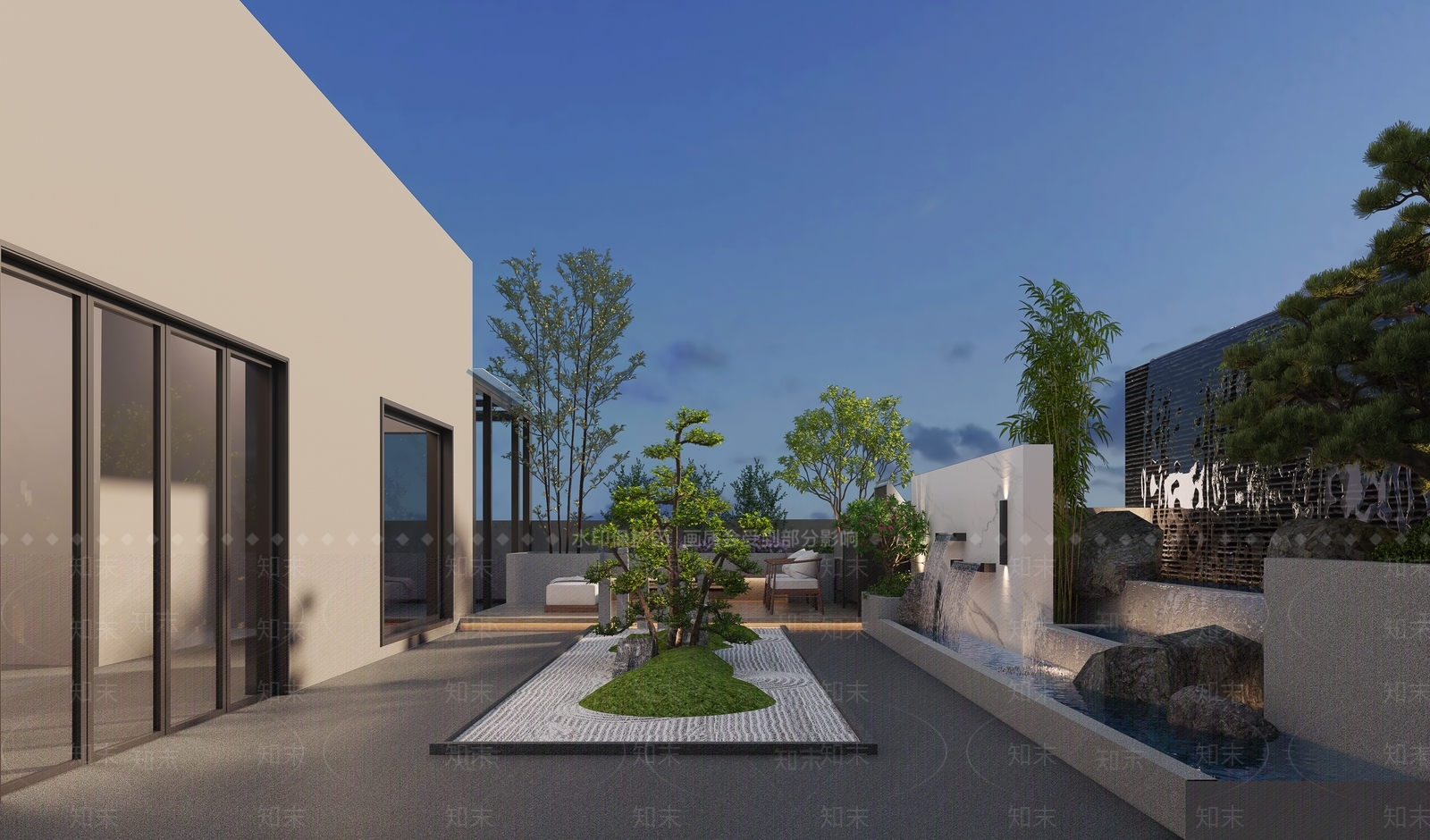 新中式景观屋顶花园3D模型下载【ID:1234992232】
