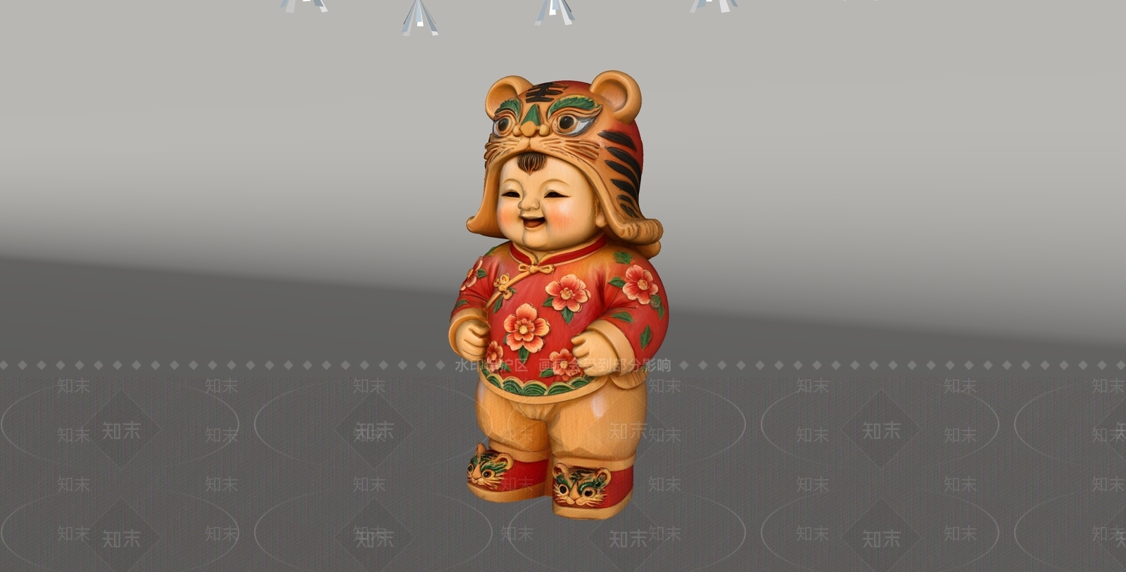 中式雕塑摆件SU模型下载【ID:1234993963】