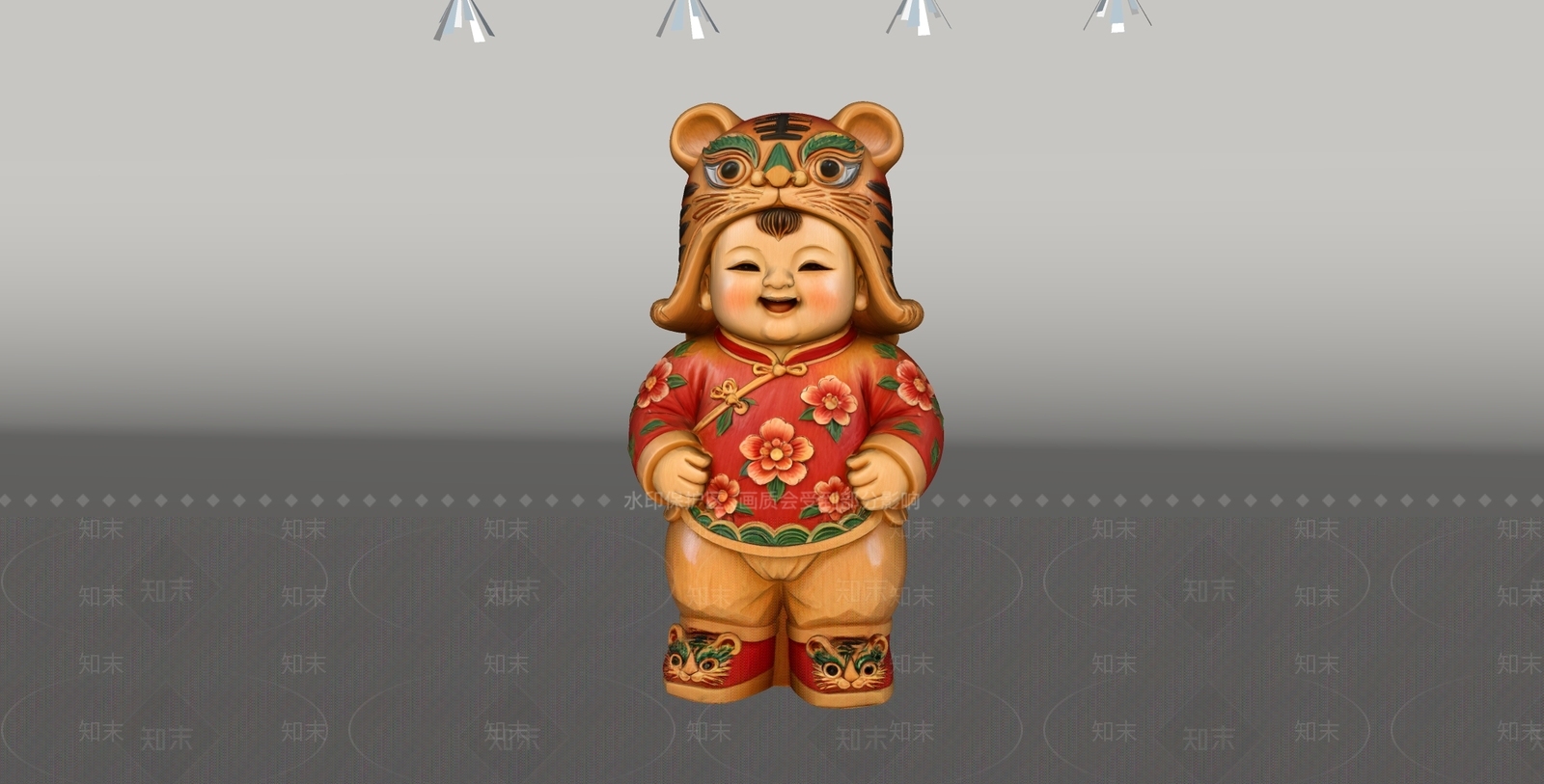 中式雕塑摆件SU模型下载【ID:1234993963】