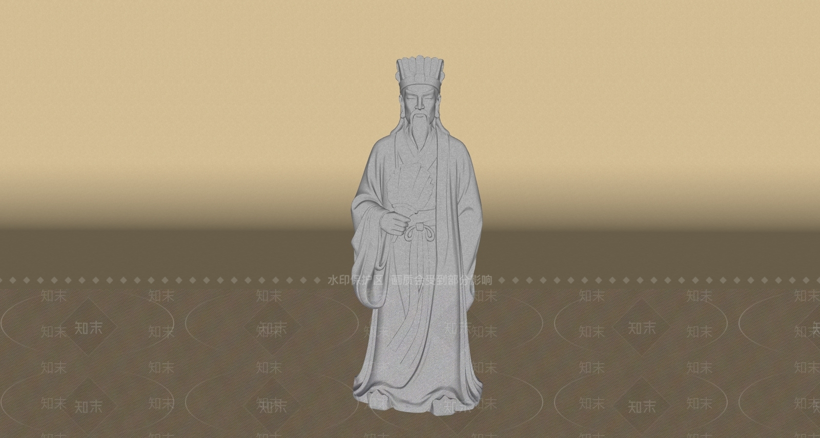 中式雕塑摆件SU模型下载【ID:1234995566】