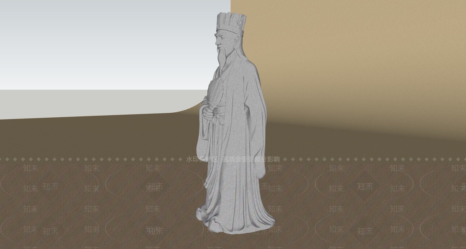 中式雕塑摆件SU模型下载【ID:1234995566】