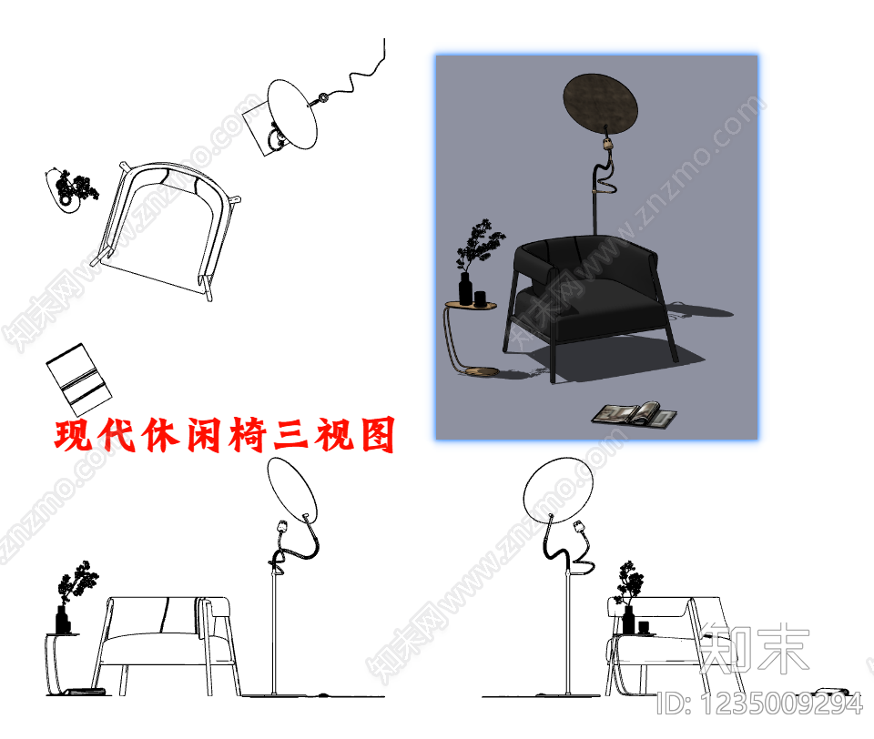 椅子cad施工图下载【ID:1235009294】