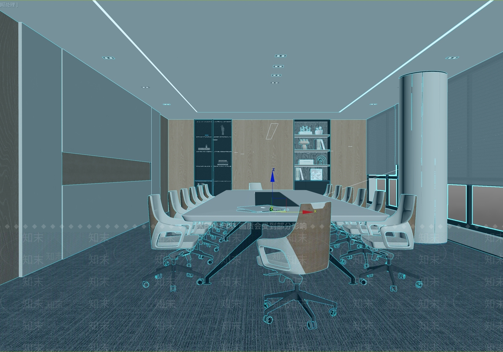 现代简约会议室3D模型下载【ID:1235009640】