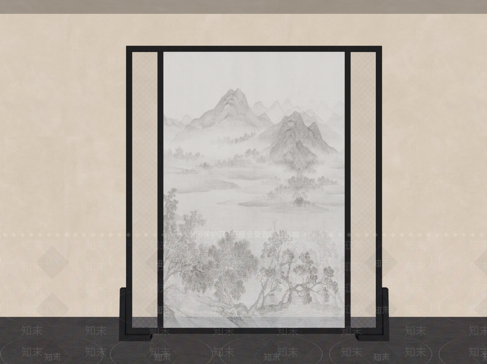 新中式屏风3D模型下载【ID:1235013872】