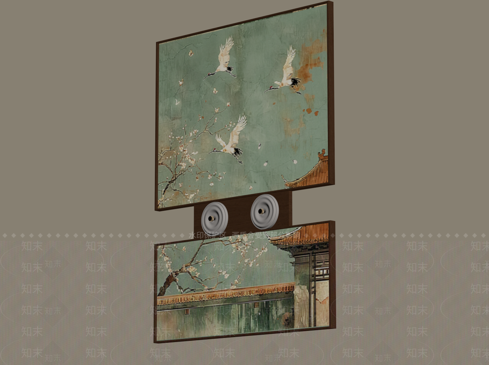新中式挂画组合SU模型下载【ID:1235014599】