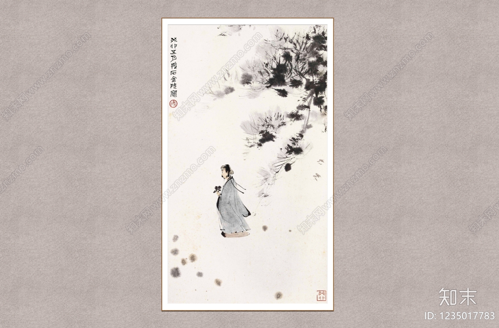 中式山水画SU模型下载【ID:1235017783】