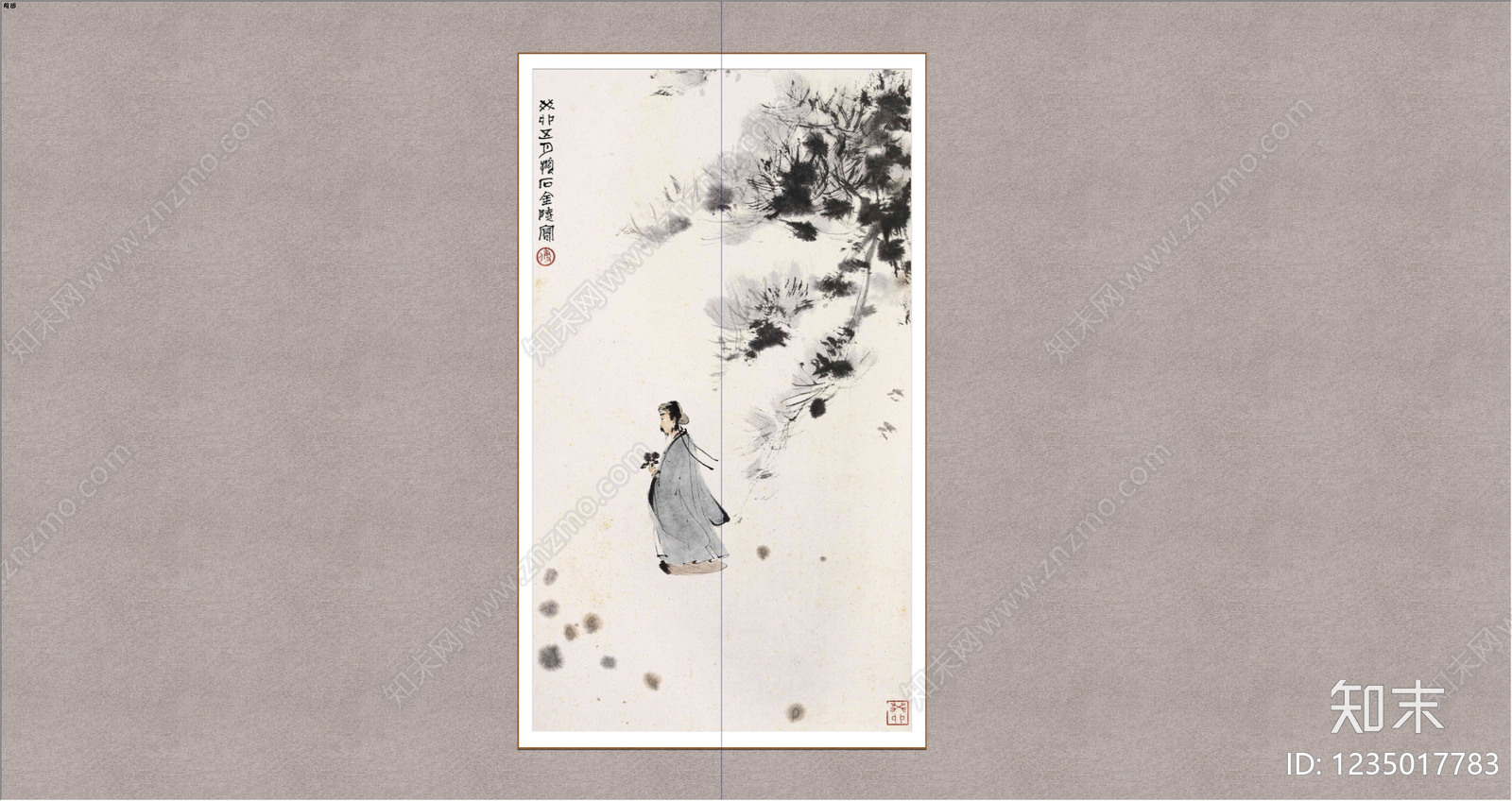 中式山水画SU模型下载【ID:1235017783】