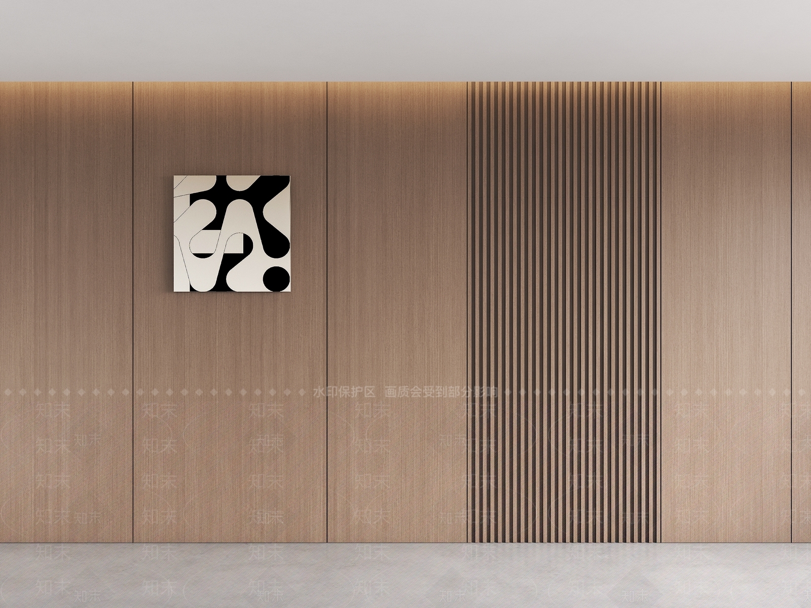 意式极简木饰面3D模型下载【ID:1235026415】
