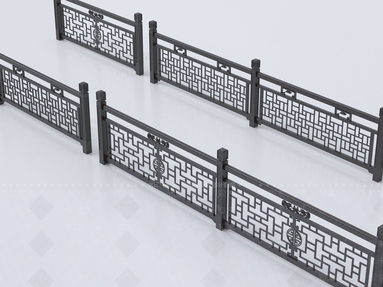 新中式栏杆3D模型下载【ID:1235028163】