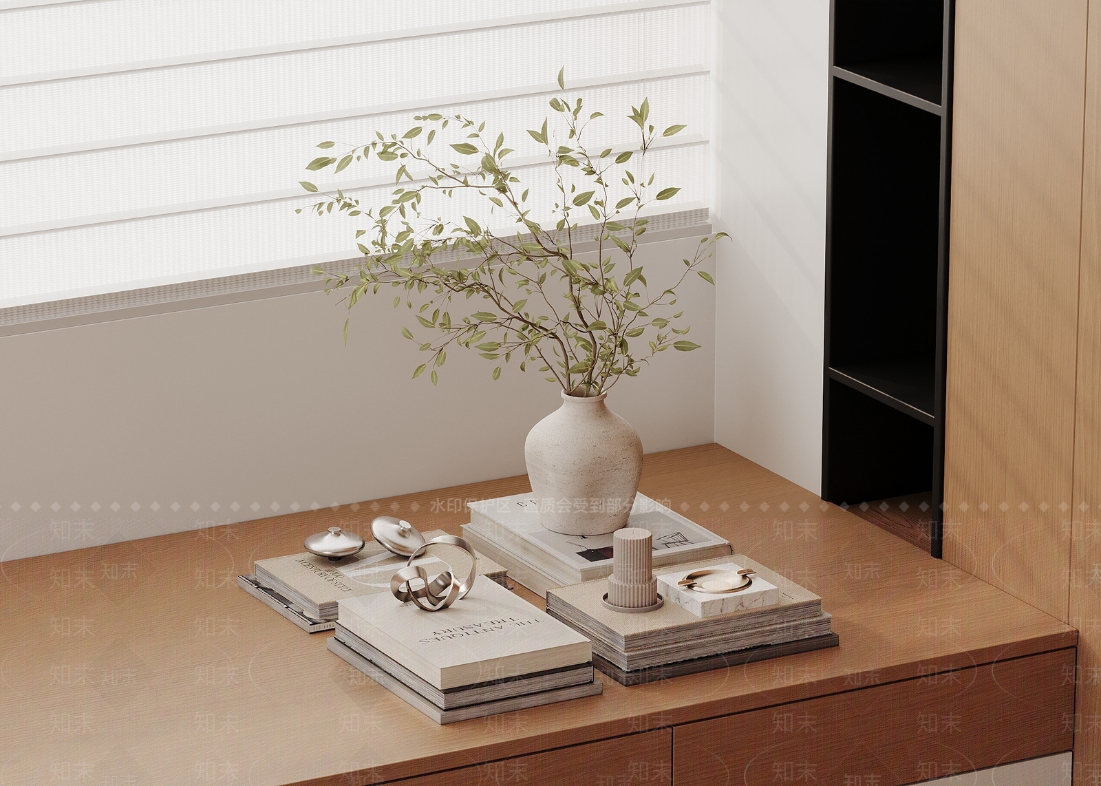原木风摆件组合SU模型下载【ID:1235031553】
