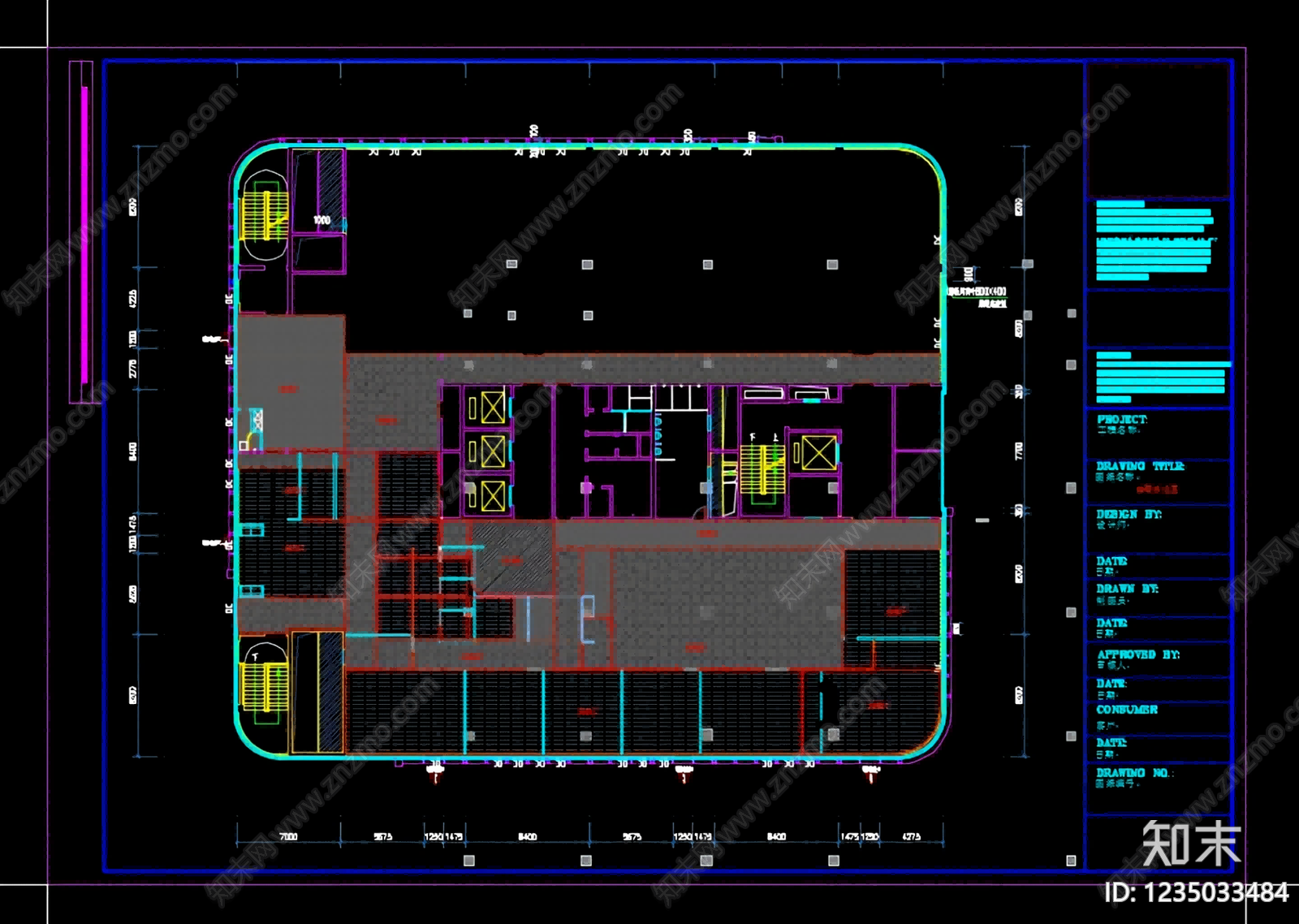 整体办公空间cad施工图下载【ID:1235033484】