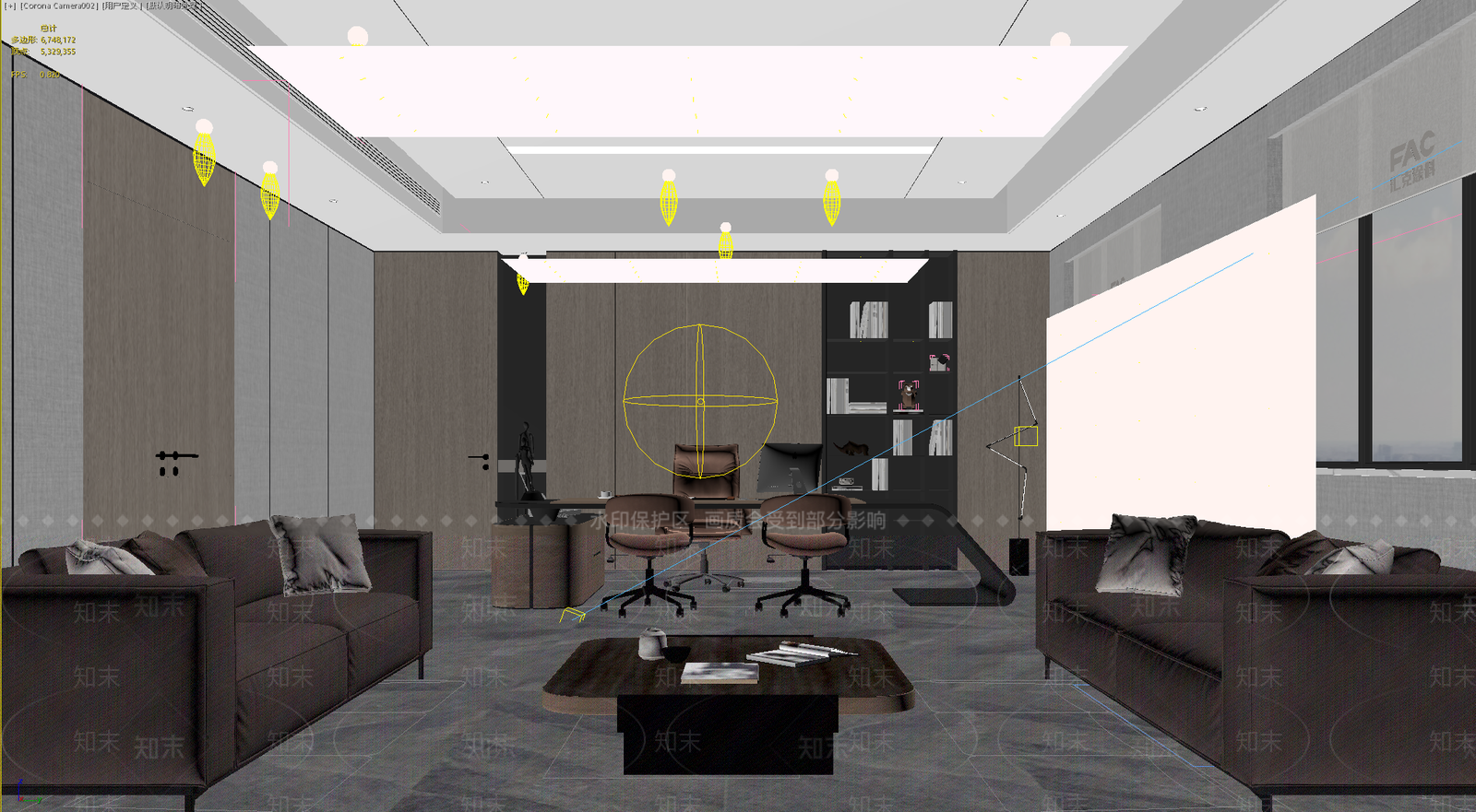 现代简约董事长办公室3D模型下载【ID:1235035013】