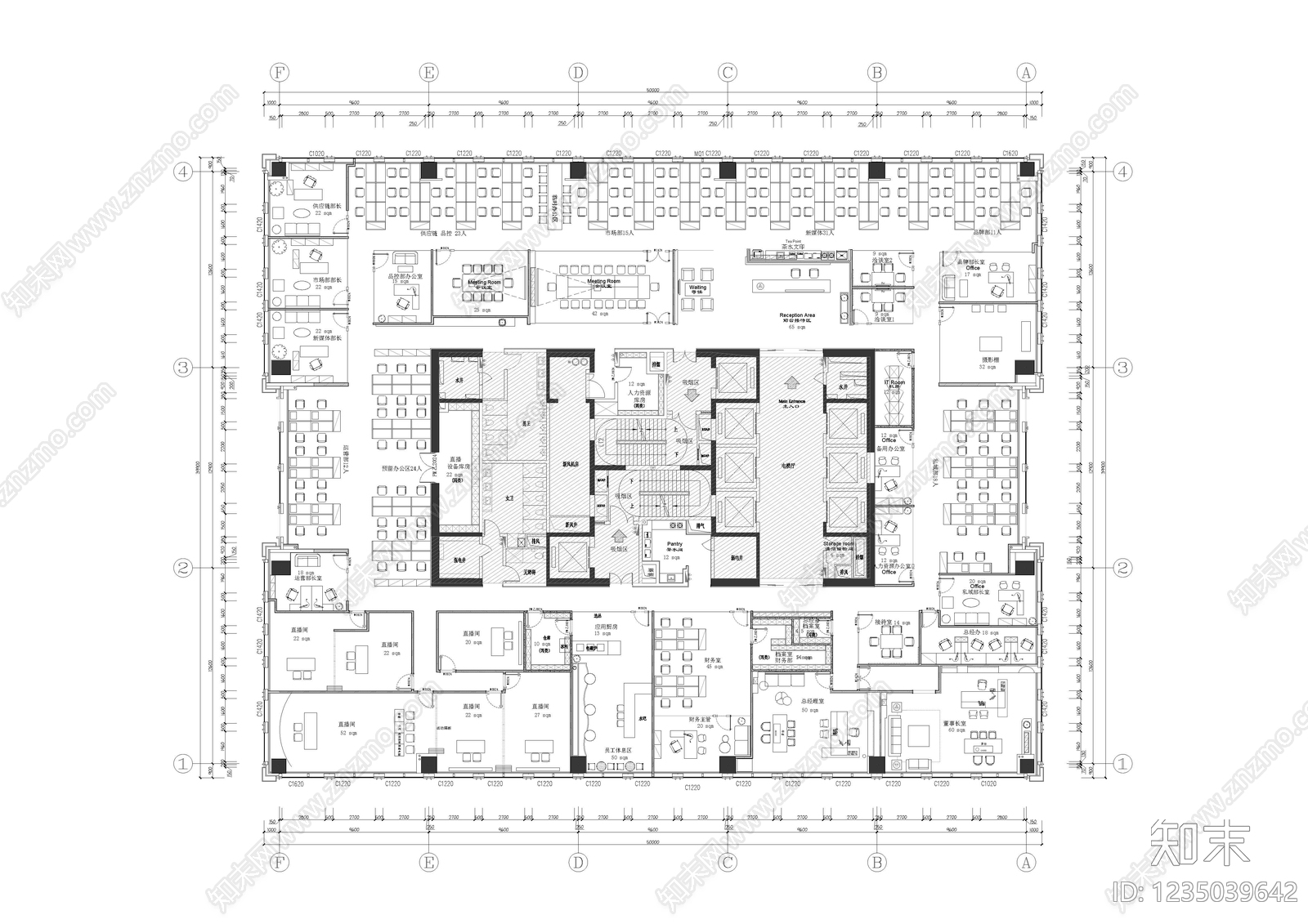 整体办公空间cad施工图下载【ID:1235039642】