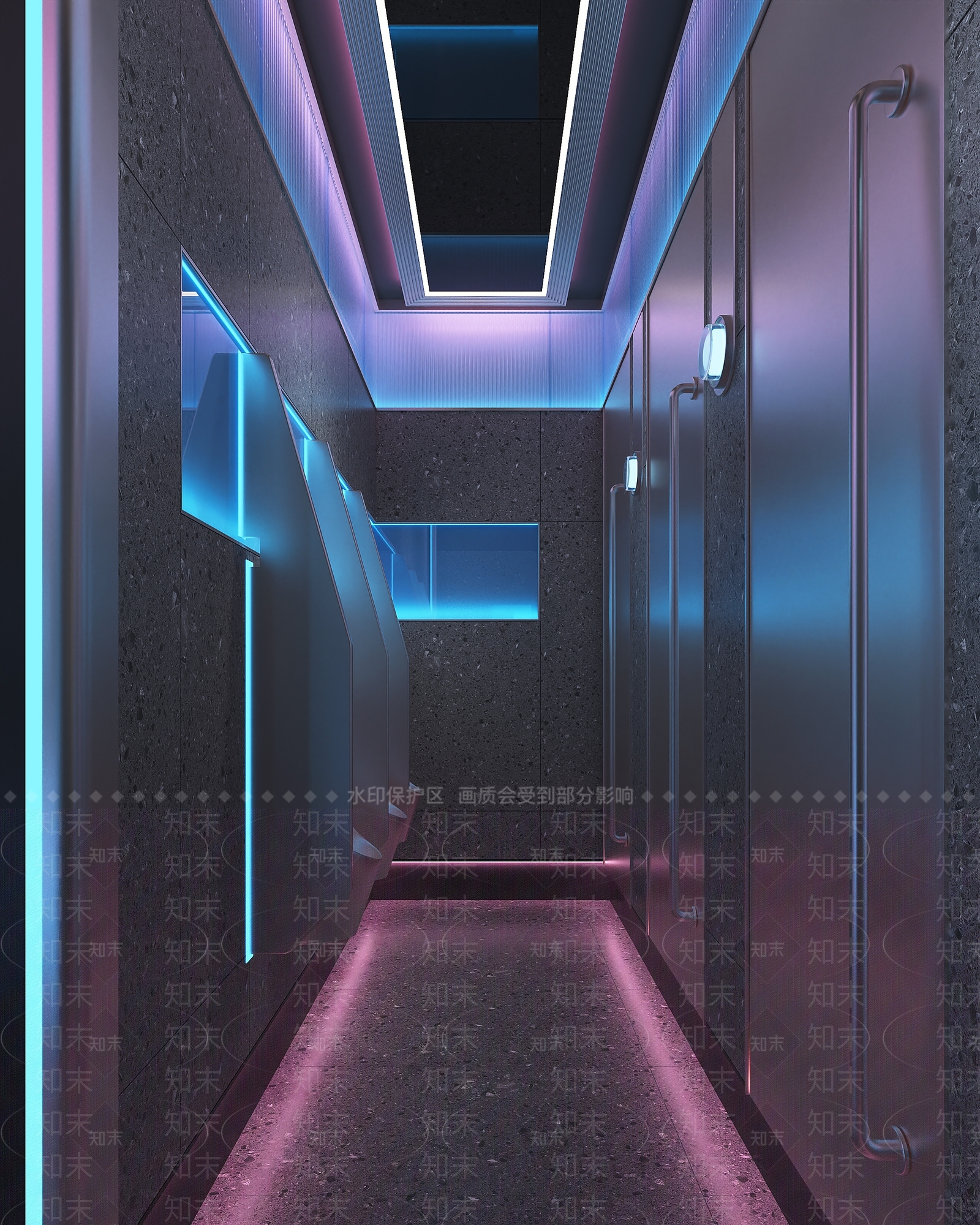赛博朋克风公共卫生间3D模型下载【ID:1235041596】