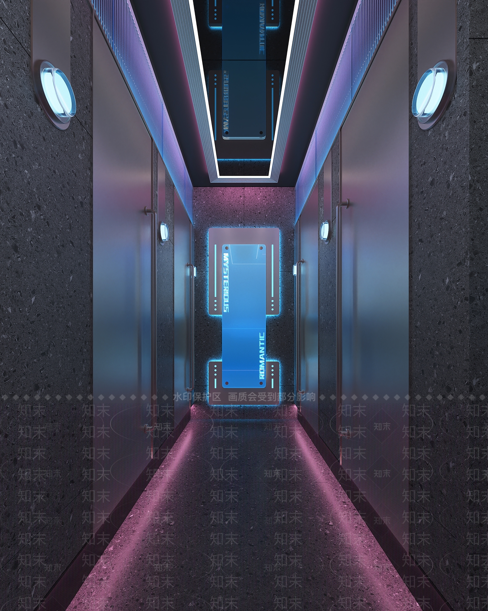 赛博朋克风公共卫生间3D模型下载【ID:1235041596】