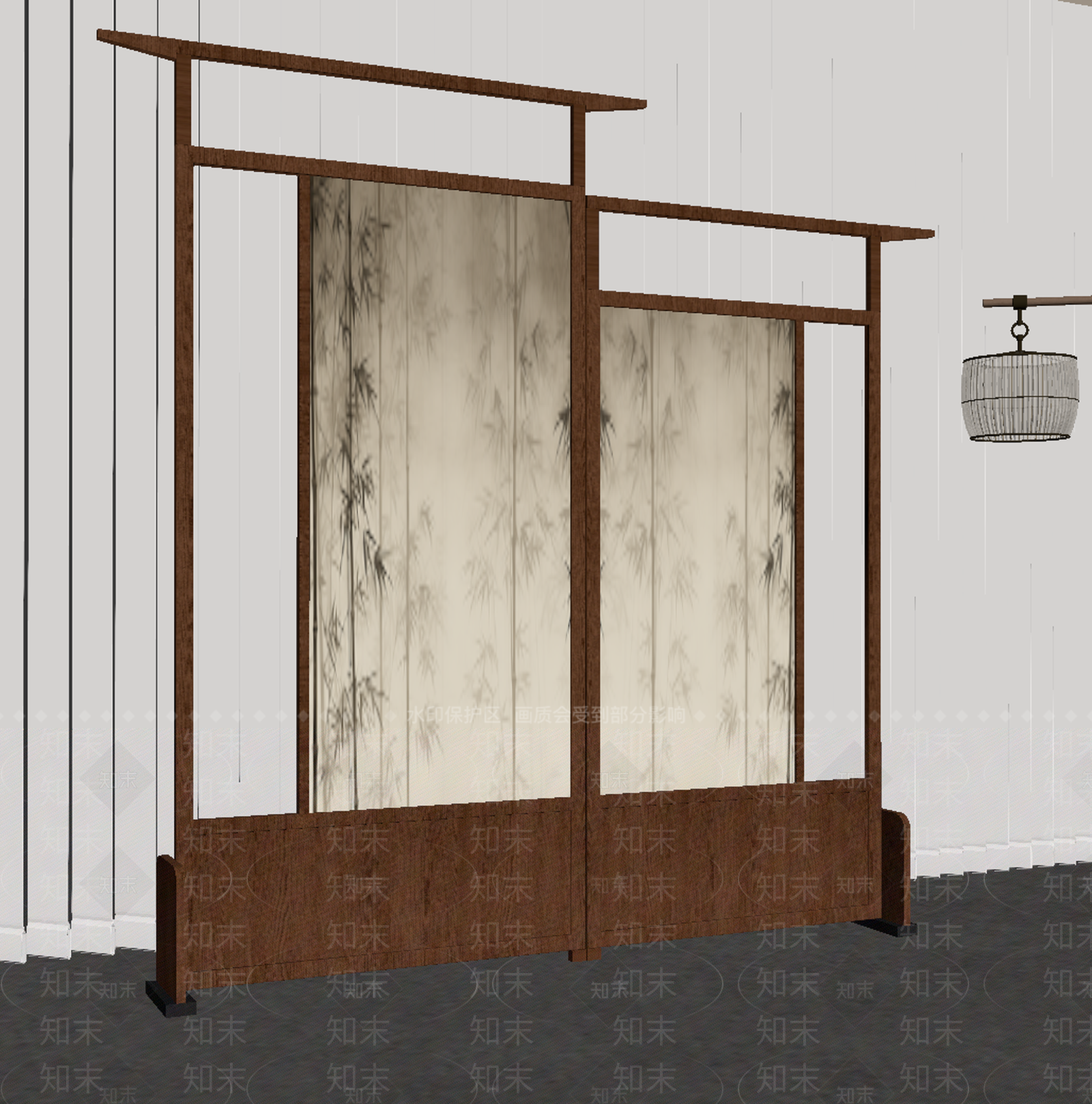 新中式屏风3D模型下载【ID:1235041879】
