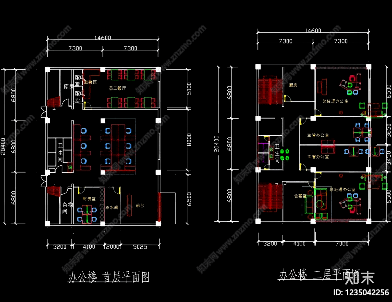 整体办公空间cad施工图下载【ID:1235042256】