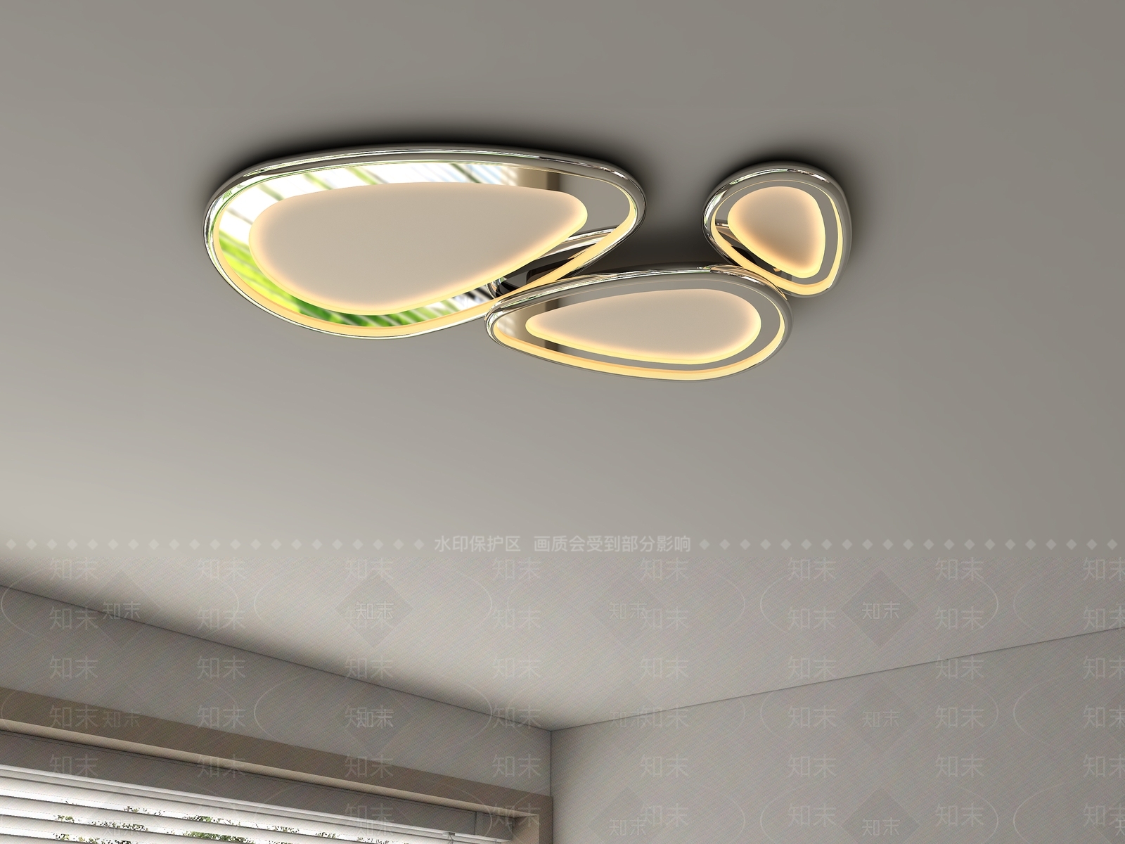 轻奢吸顶灯SU模型下载【ID:1235043641】