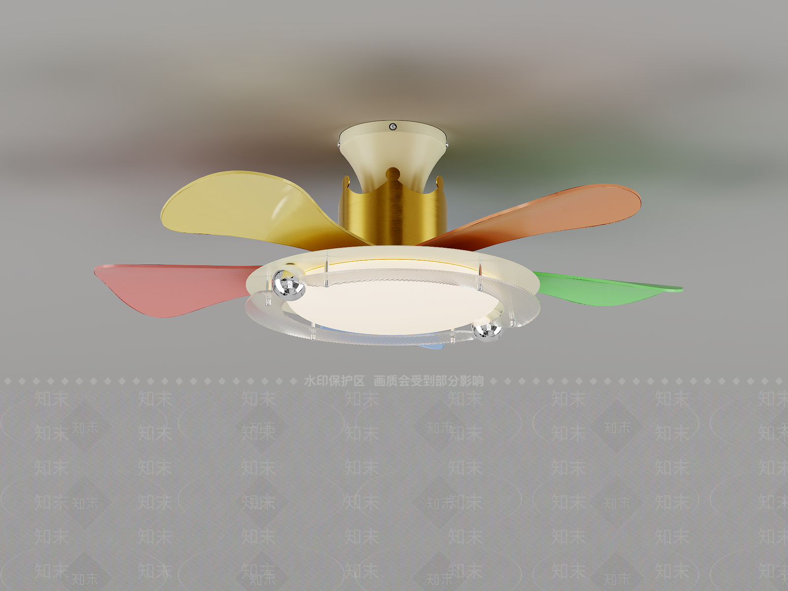 孟菲斯儿童房吊灯SU模型下载【ID:1235043708】