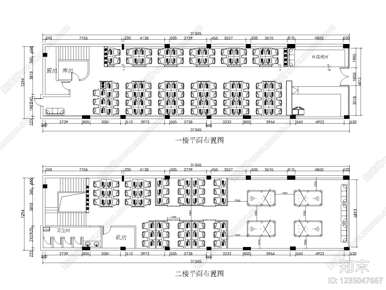 网吧cad施工图下载【ID:1235047667】