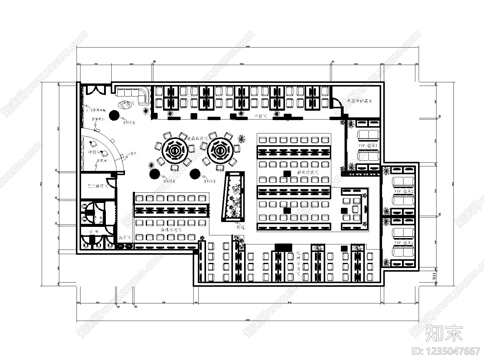 网吧cad施工图下载【ID:1235047667】