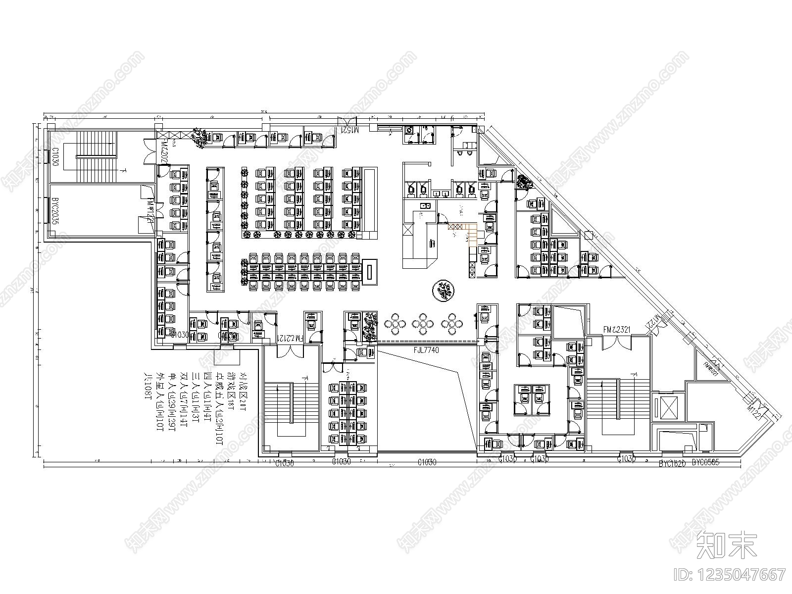网吧cad施工图下载【ID:1235047667】