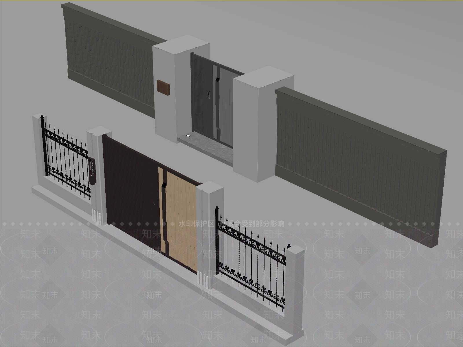 现代简约景观围栏3D模型下载【ID:1235059944】