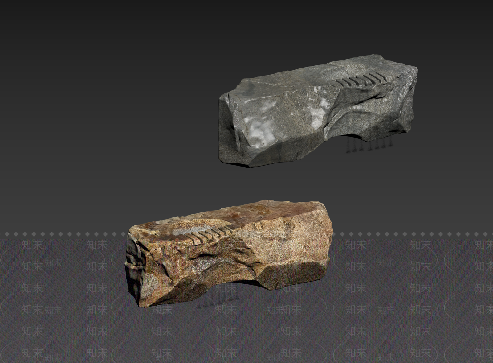 新中式景观石头3D模型下载【ID:1235064977】