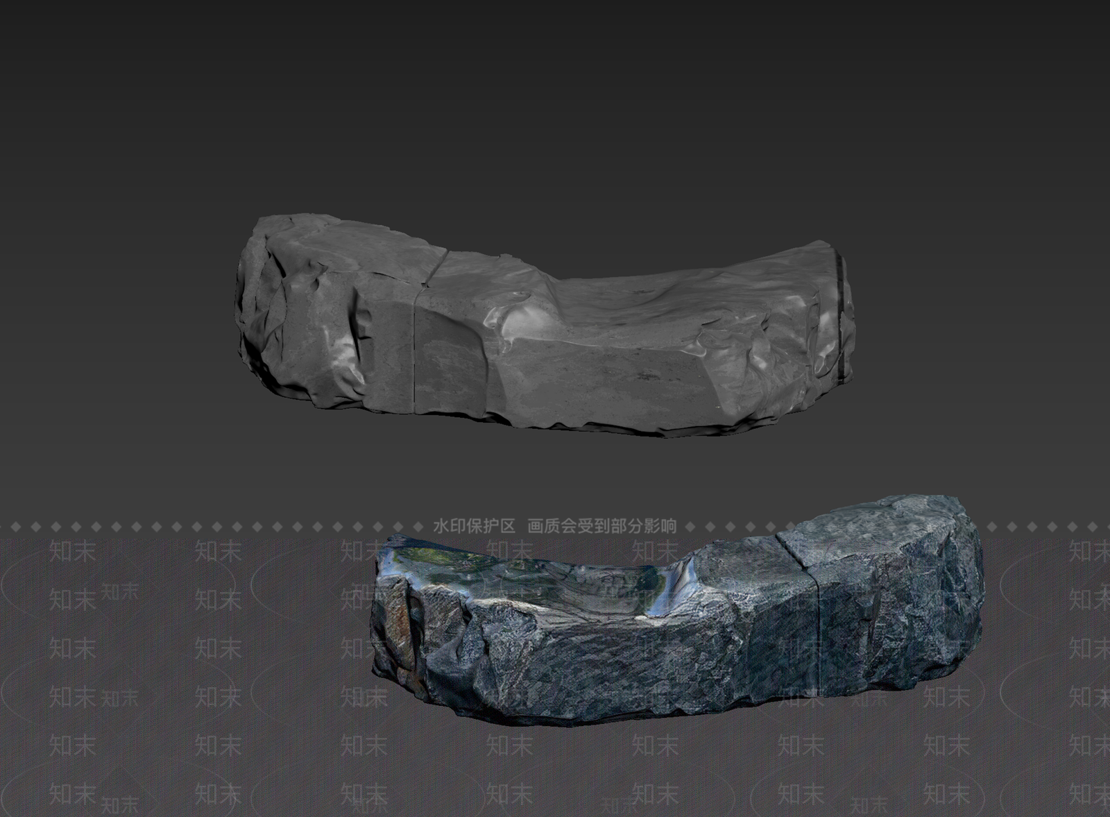 侘寂石头3D模型下载【ID:1235066326】