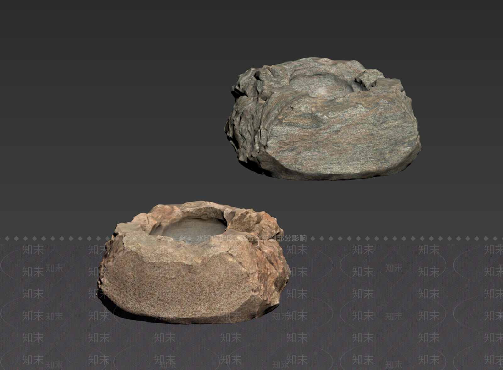侘寂石头3D模型下载【ID:1235066744】