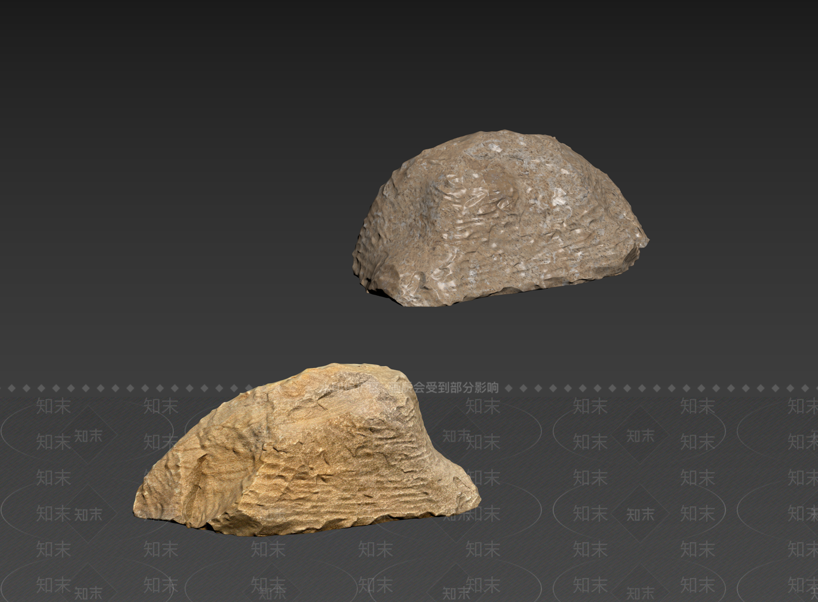 侘寂石头3D模型下载【ID:1235067896】