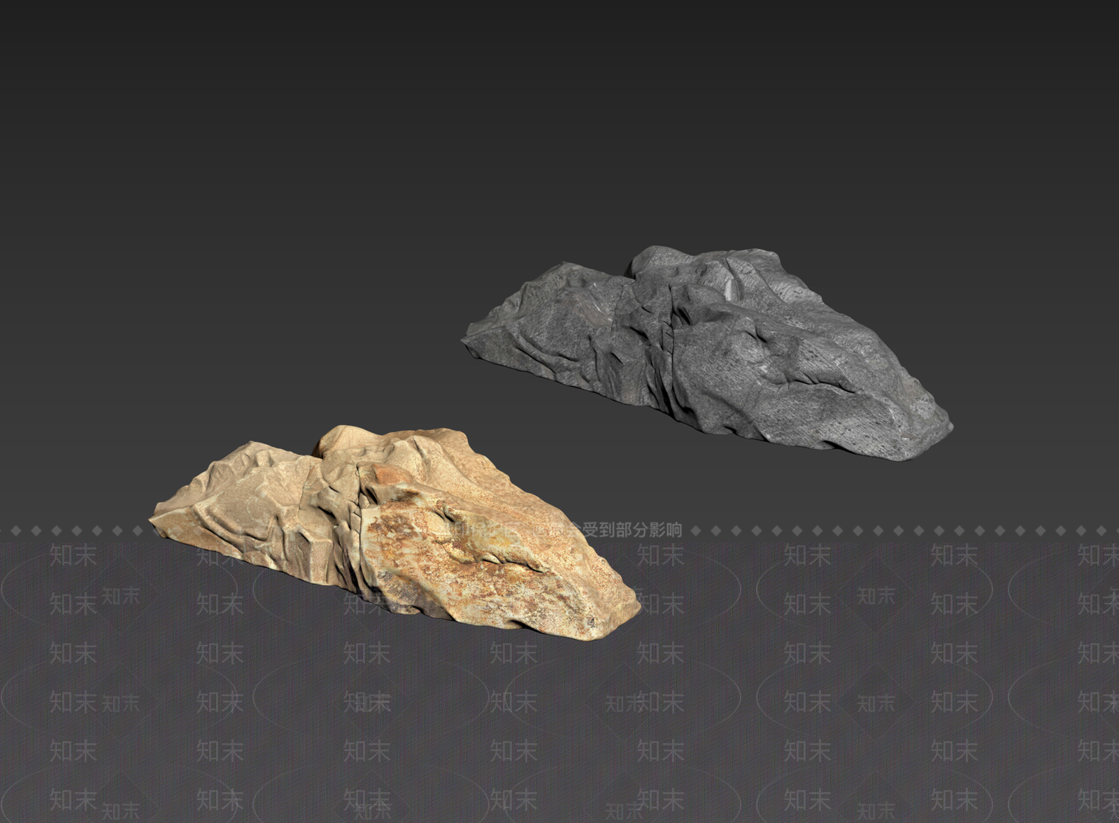 侘寂石头3D模型下载【ID:1235068035】