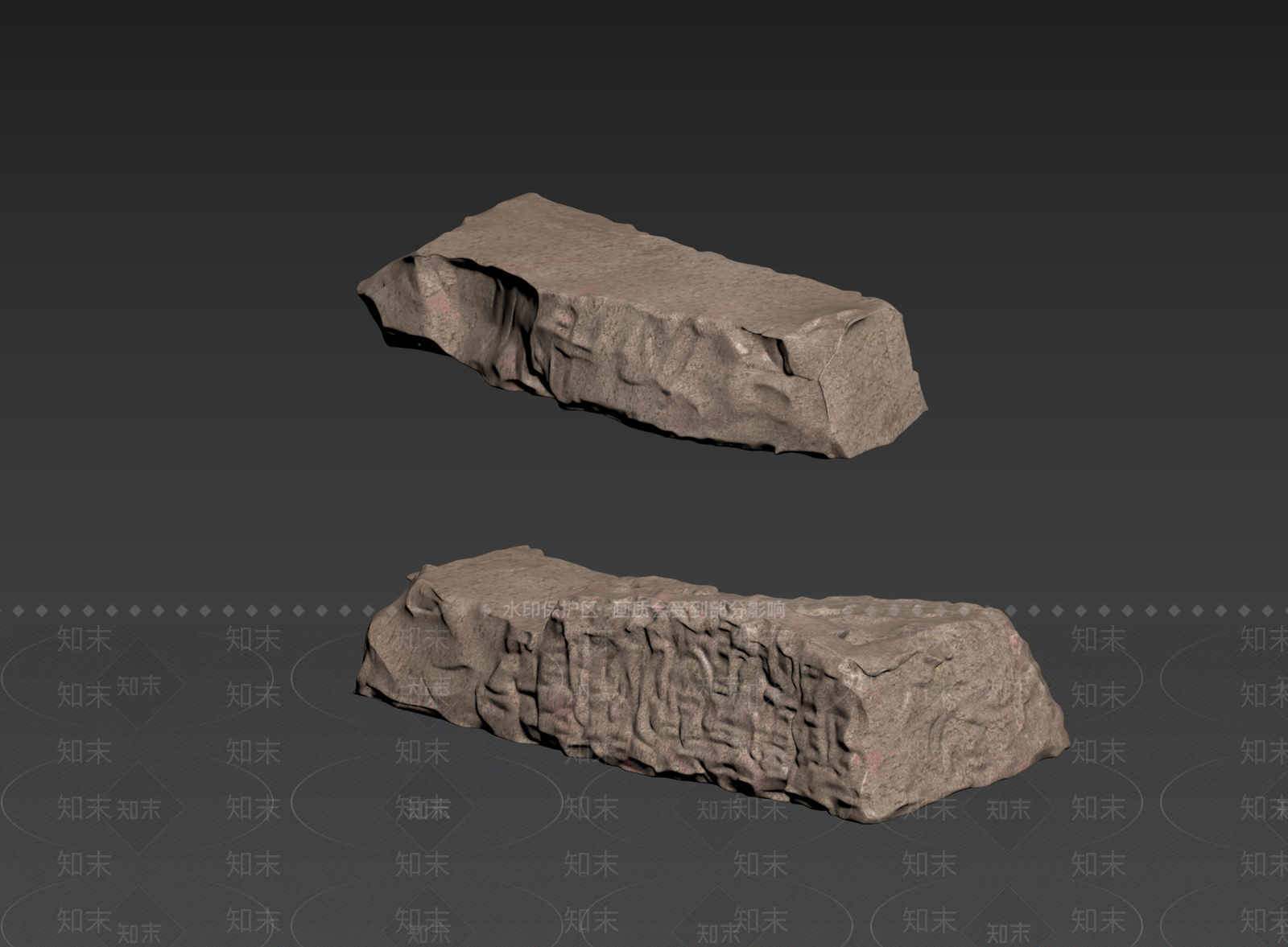 侘寂石头3D模型下载【ID:1235068520】