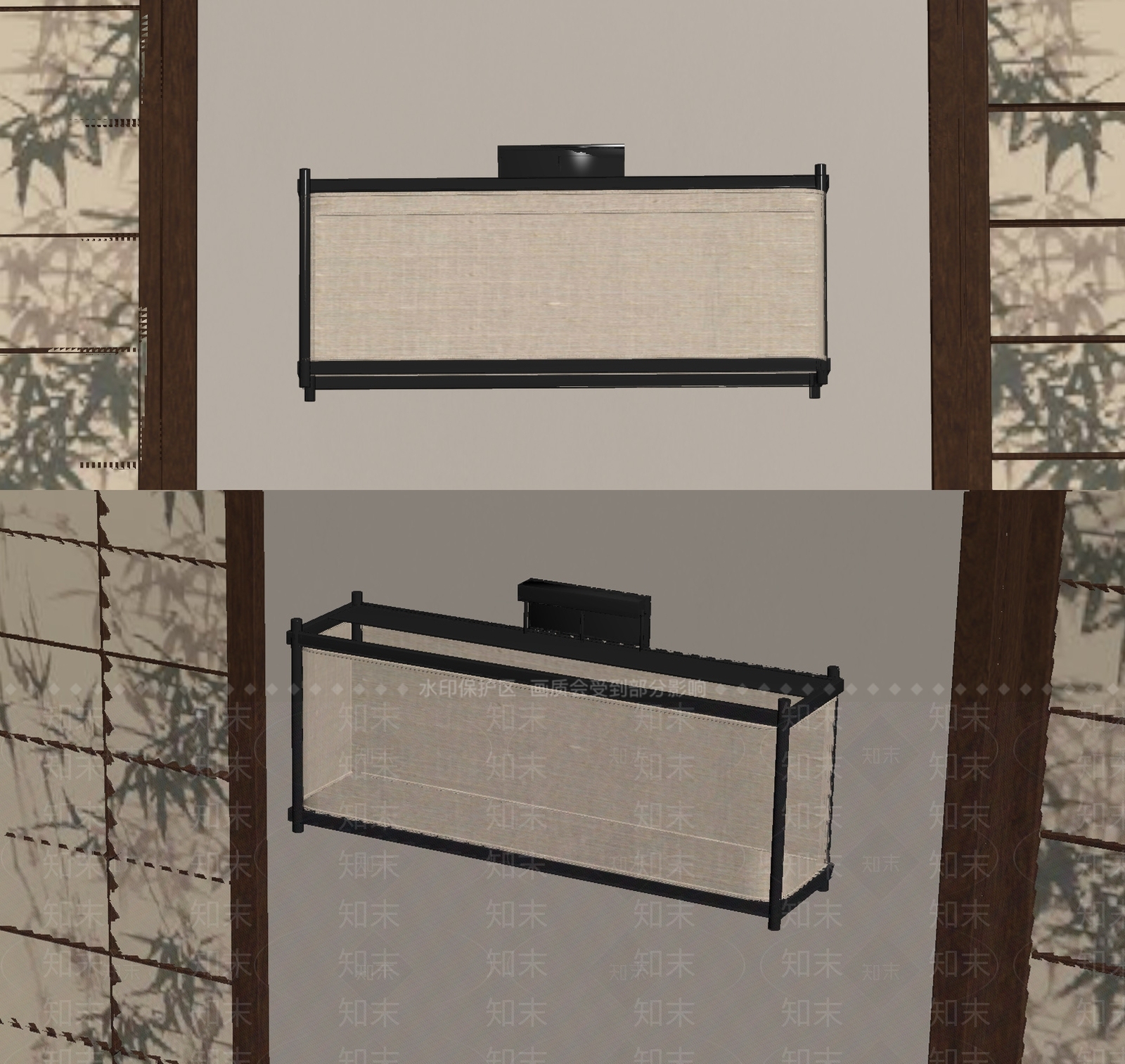 新中式长条壁灯SU模型下载【ID:1235078186】