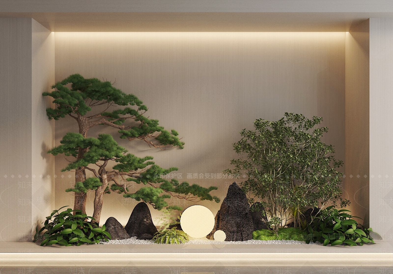 新中式景观室内景观3D模型下载【ID:1235087858】