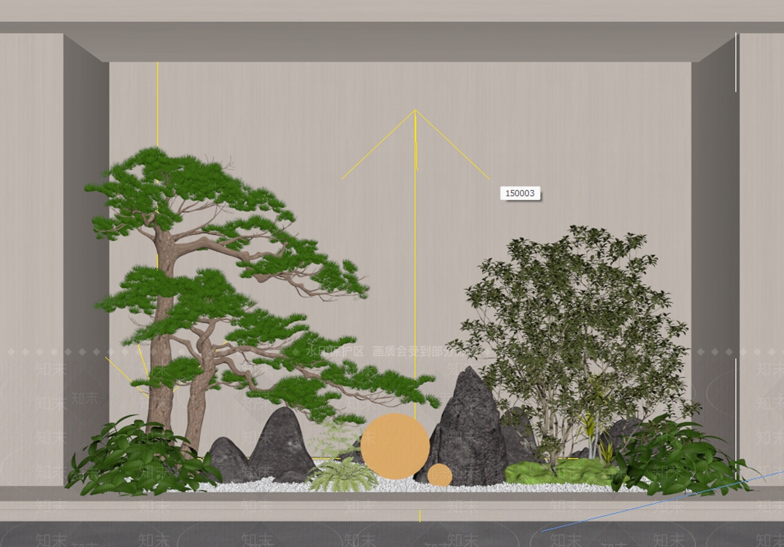 新中式景观室内景观3D模型下载【ID:1235087858】