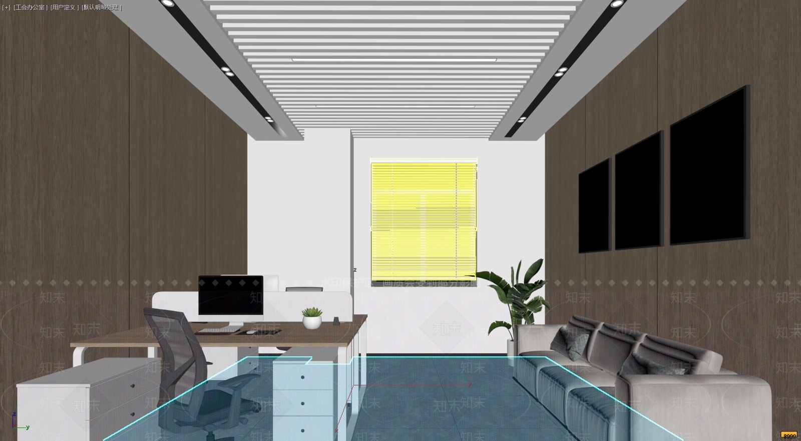 现代简约办公室3D模型下载【ID:1235089600】